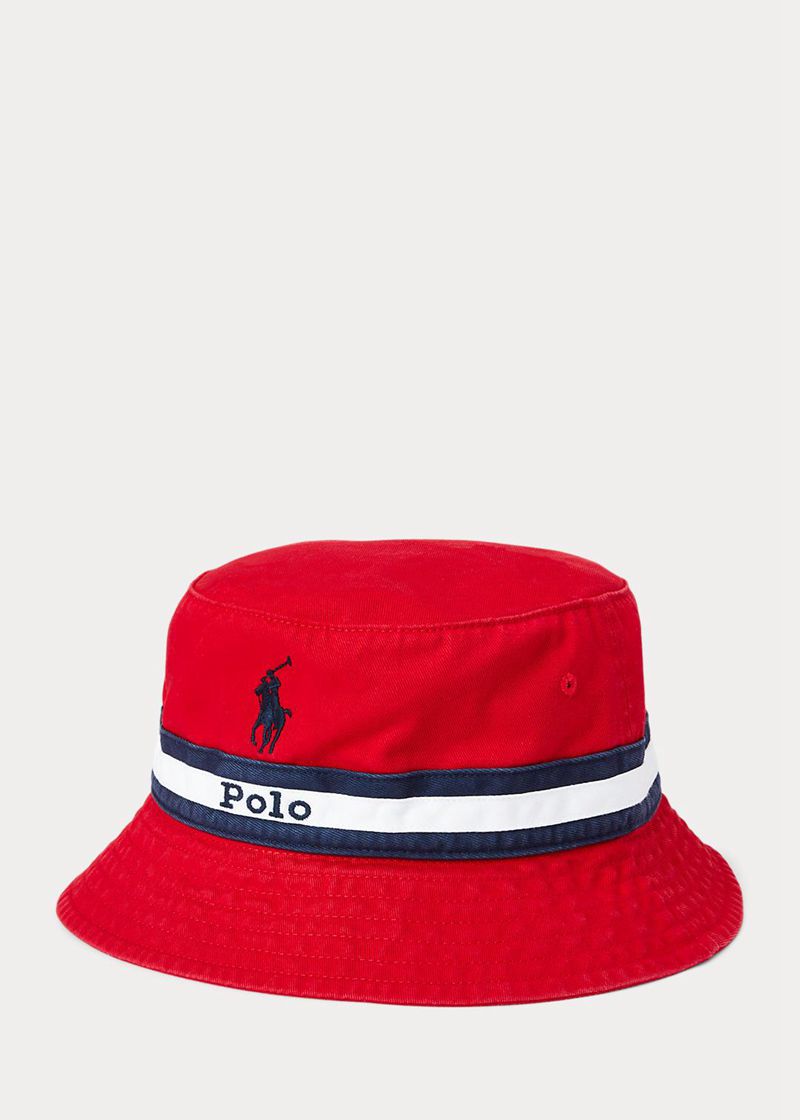 Gorra Polo Ralph Lauren Hombre Striped-Band Twill Bucket Chile Rojas FPUTJ-6910